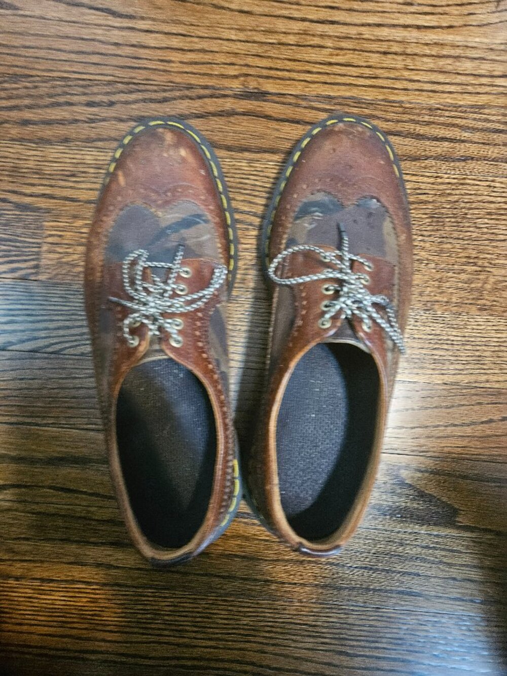 Dr. Martens 3989 Camo Brogue Shoes Brown Leather Low Oxfords Size 9.5